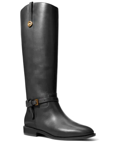 Michael Kors Michael  Women's Beverly Zipper Tall Boots In Black Leather