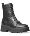 Michael Kors Blake Bootie Combat Boots In Black Leather In Black