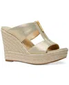 Michael Kors Michael  Women's Bradley Espadrille Platform Wedge Sandals In Gold