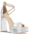 Michael Kors Michael  Women's Cami Platform Sandals In Silver