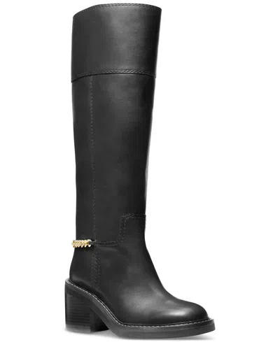 Michael Kors Michael  Women's Carlisle Chain-detail Tall Boots In Black