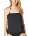 Michael Kors Michael  Women's Chain-strap Halter Tankini Top In Black