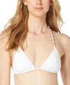 Michael Kors Michael  Women's Chain-trim String Triangle Bikini Top In White