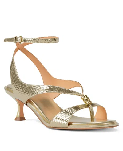 Michael Kors Michael  Women's Cherie Strappy Mid Dress Sandals In Gold