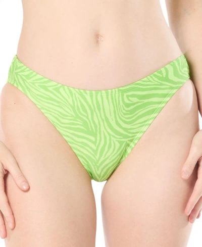 Michael Kors Michael  Women's Classic Animal-print Bikini Bottom In Green