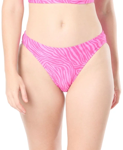 Michael Kors Michael  Women's Classic Animal-print Bikini Bottom In Pink