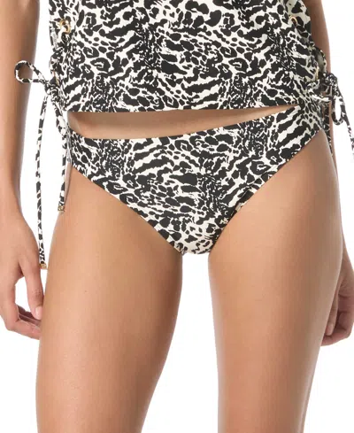 Michael Kors Michael  Women's Classic Printed Bikini Bottoms In Black