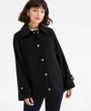 Michael Kors Michael  Women's Collared Button-front Coat, Exclusively At Macy's In Black