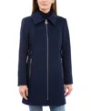 Michael Kors Michael  Women's Collared Zip-front Coat, Created For Macy's In Admiral