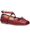 Michael Kors Collette Leather Ballet Flat In Deep Red