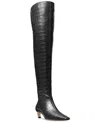 Michael Kors Michael  Women's Cosmo Croco-embossed Over-the-knee Boots In Black