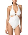 Michael Kors Halter-neck One Piece Swimsuit In White In White
