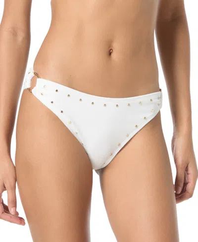 Michael Kors Michael  Women's Crepe Side-ring Studded Bottoms In White