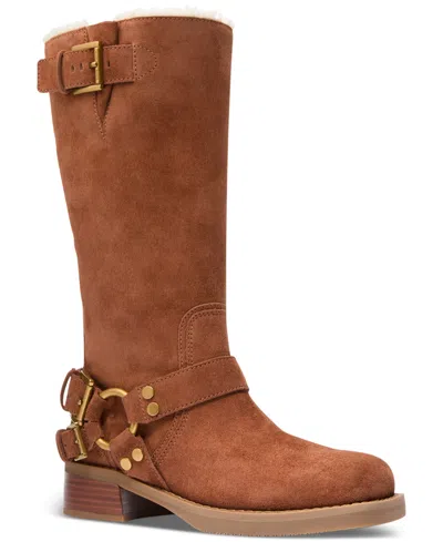Michael Kors Michael  Women's Crosby Moto Boots In Luggage