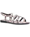 Michael Kors Darrington Snake Embossed Leather Sandal In Smokey Rose