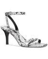 Michael Kors Darrington Snake Embossed Leather Sandal In Aluminum