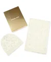Michael Kors Michael  Women's Debossed Knit Metallic Beanie & Scarf Set In Cream