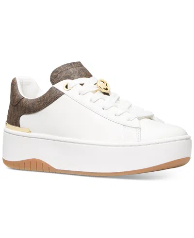 Michael Kors Women's Dottie Lace Up Sneakers In White
