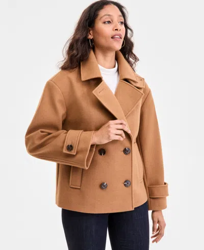Michael Kors Michael  Women's Double-breasted Coat, Exclusively At Macy's In Brown