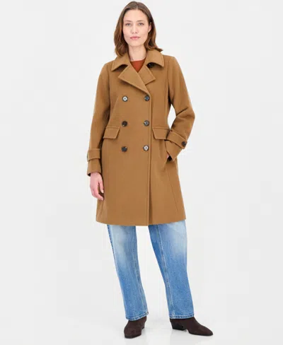 Michael Kors Michael  Women's Double-breasted Coat, Created For Macy's In Brown