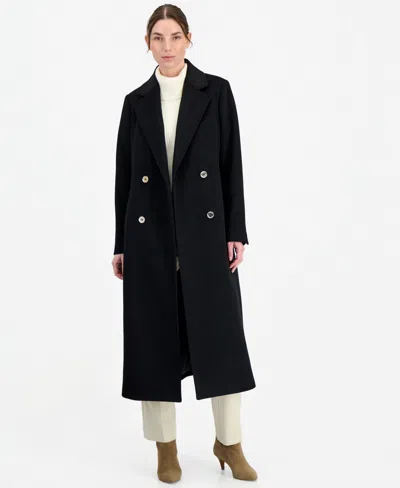Michael Kors Michael  Women's Double-breasted Maxi Coat In Black