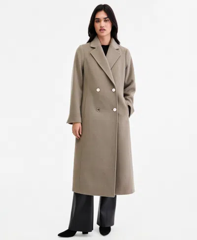 Michael Kors Michael  Women's Double-breasted Maxi Coat In Gray