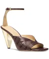 Michael Kors Michael  Women's Electra Ankle Strap Dress Sandals In Brown