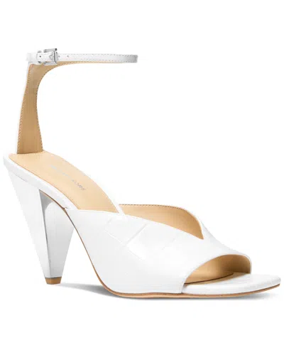Michael Kors Michael  Women's Electra Ankle Strap Dress Sandals In White