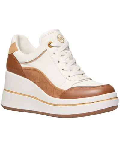 Michael Kors Michael  Women's Emmy Wedge Trainer Sneakers In White