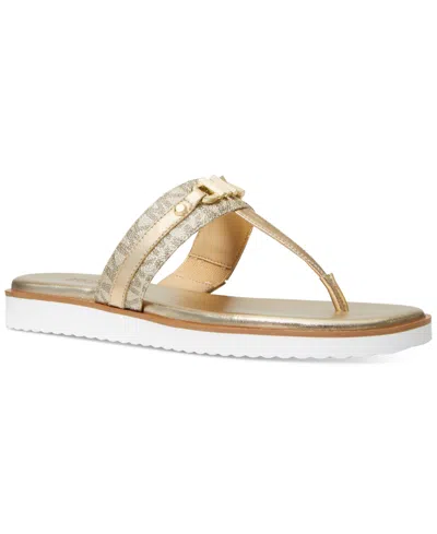 Michael Kors Michael  Women's Farrah Thong Sandals In Gold