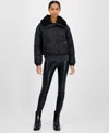 Michael Kors Michael  Women's Faux-fur-collar Puffer Coat In Black