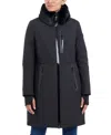 Michael Kors Michael  Women's Faux-fur-trim Anorak Raincoat In Black