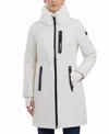 Michael Kors Michael  Women's Faux-fur-trim Anorak Raincoat In Bone