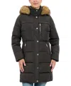 Michael Kors Michael  Women's Plus Size Faux-fur-trim Hooded Puffer Coat, Created For Macy's In Dark Olive