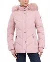 Michael Kors Michael  Women's Faux-fur-trim Hooded Puffer Coat, Created For Macy's In Rosewater