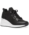 Michael Kors Michael  Women's Georgie Knit Lace-up Trainer Sneakers In Black