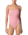 Michael Kors Michael  Women's Grommet Scoop-neck One-piece Swimsuit In Pink