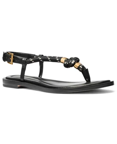 Michael Kors Michael  Women's Hera Almond Toe Thong Sandals In Black