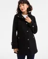 Michael Kors Michael  Women's Hooded Button-front Coat, Exclusively At Macy's In Black