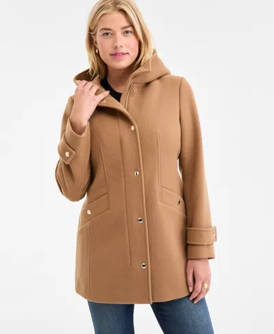 Michael Kors Michael  Women's Hooded Button-front Coat, Exclusively At Macy's In Brown