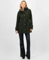 Michael Kors Michael  Women's Hooded Button-front Coat, Exclusively At Macy's In Black