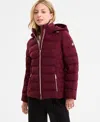 Michael Kors Michael  Women's Hooded Packable Puffer Coat, Exclusively At Macy's In Burgundy