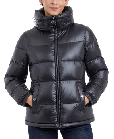 Michael Kors Michael  Women's Hooded Puffer Coat, Created For Macy's In Black