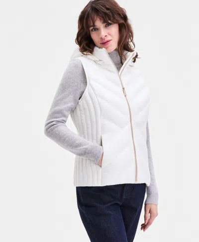 Michael Kors Michael  Women's Hooded Puffer Vest In Brown