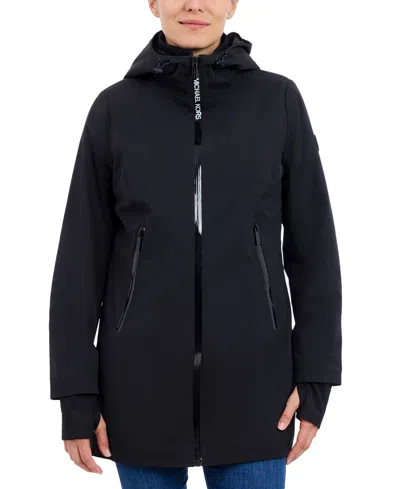 Michael Kors Michael  Women's Hooded Softshell Coat In Black