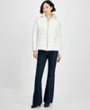 Michael Kors Michael  Women's Hooded Zip Packable Down Puffer Coat In Bone