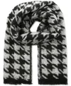 Michael Kors Michael  Women's Houndstooth Wrap Scarf In Black Pearl
