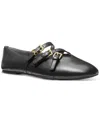 Michael Kors Indy Flex Leather Ballet Flat In Black