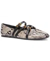 Michael Kors Indy Snake Embossed Leather Ballet Flat In Animal Print