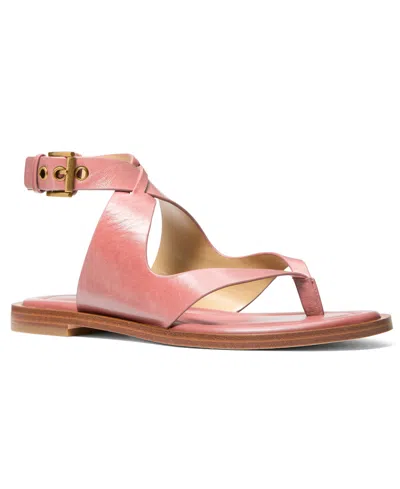 Michael Kors Michael  Women's Irene Flat Thong Sandals In Brown